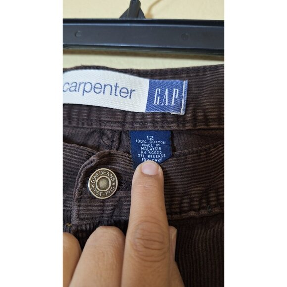 Gap Vintage Carpenter Pants Womens Size 12 Brown Corduroy Y2K - Picture 3 of 8